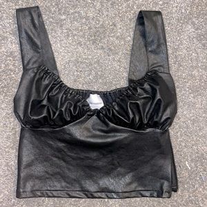 Black Leather Skylar + Madison Top